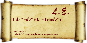 Léránt Elemér névjegykártya